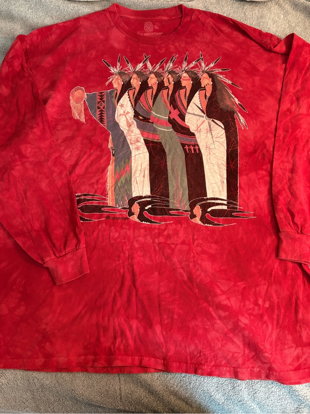 The Mountain Vintage Long Sleeve Tee Native Tribal 2XL 100% Cotton Art To Wear
